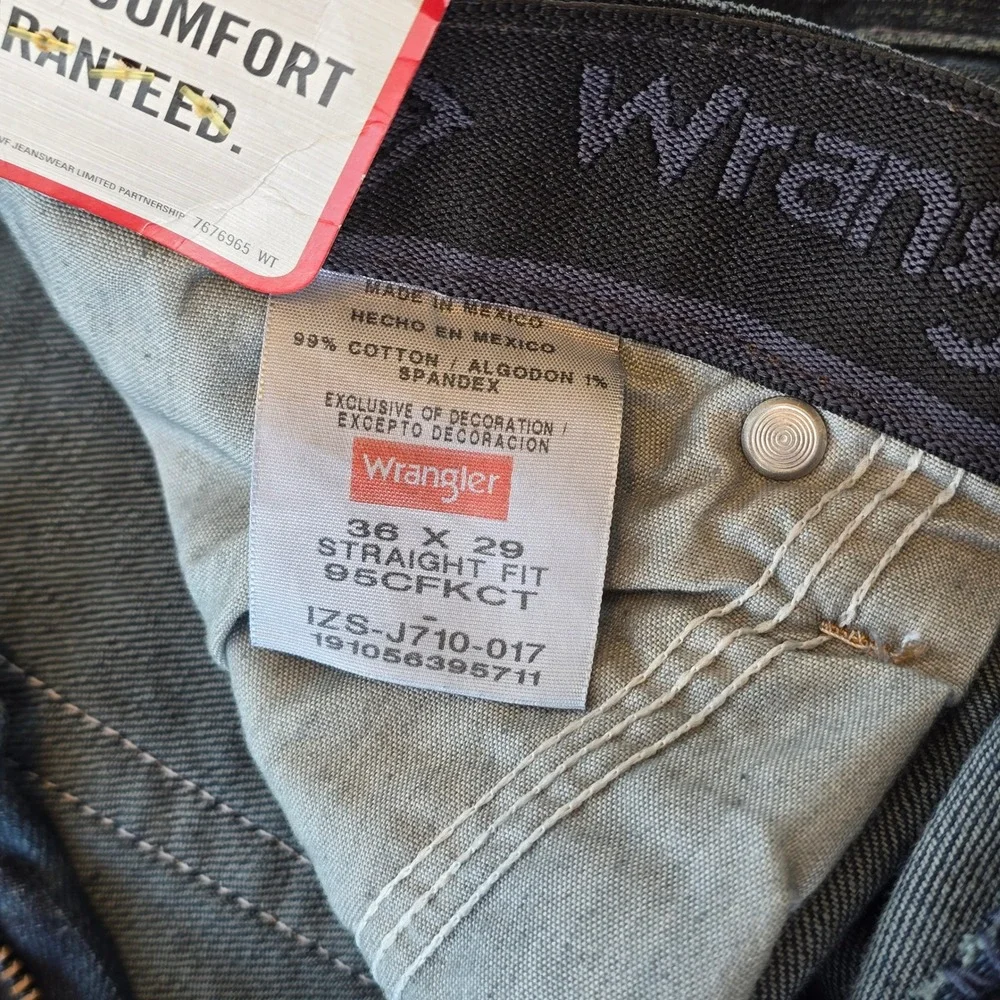 NWT Wrangler Performance Series Straight Fit Jeans Mens 36x29 Blue‎ Stretch